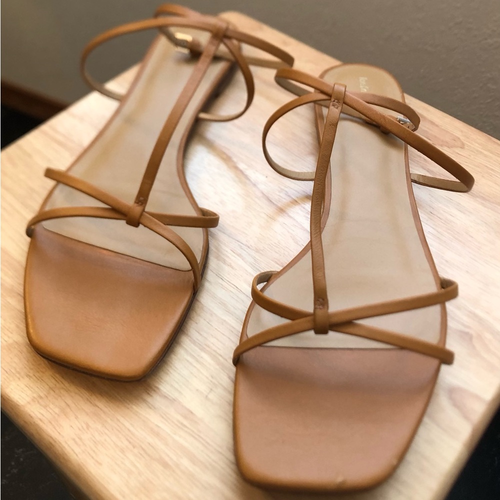 Reformation Tan Strappy Leather Sandals